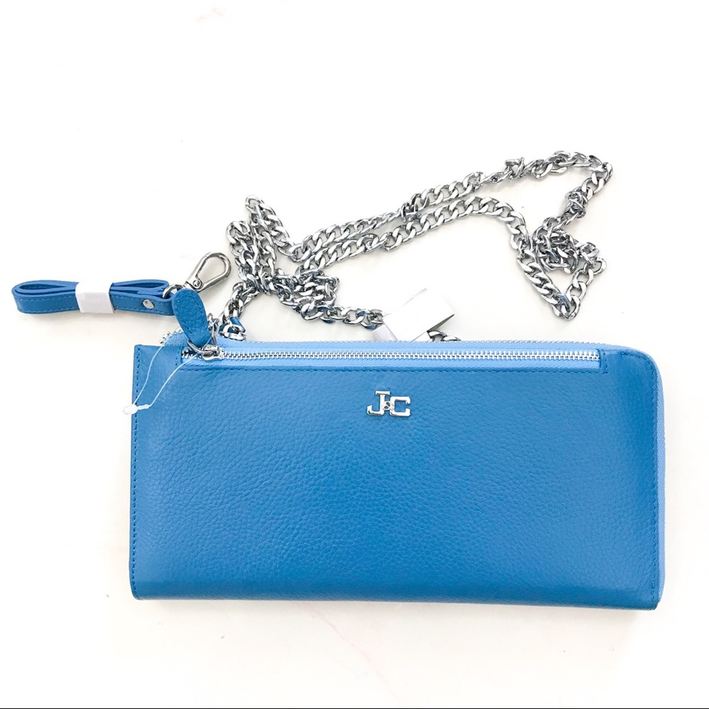 Blue Crossbody Wristlet Wallet
